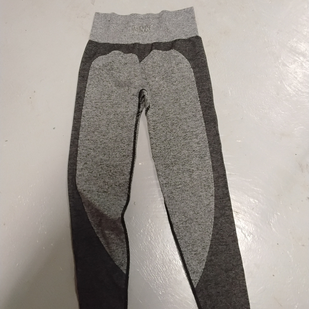 Pink Victora Secrit Gray and Black Leggings